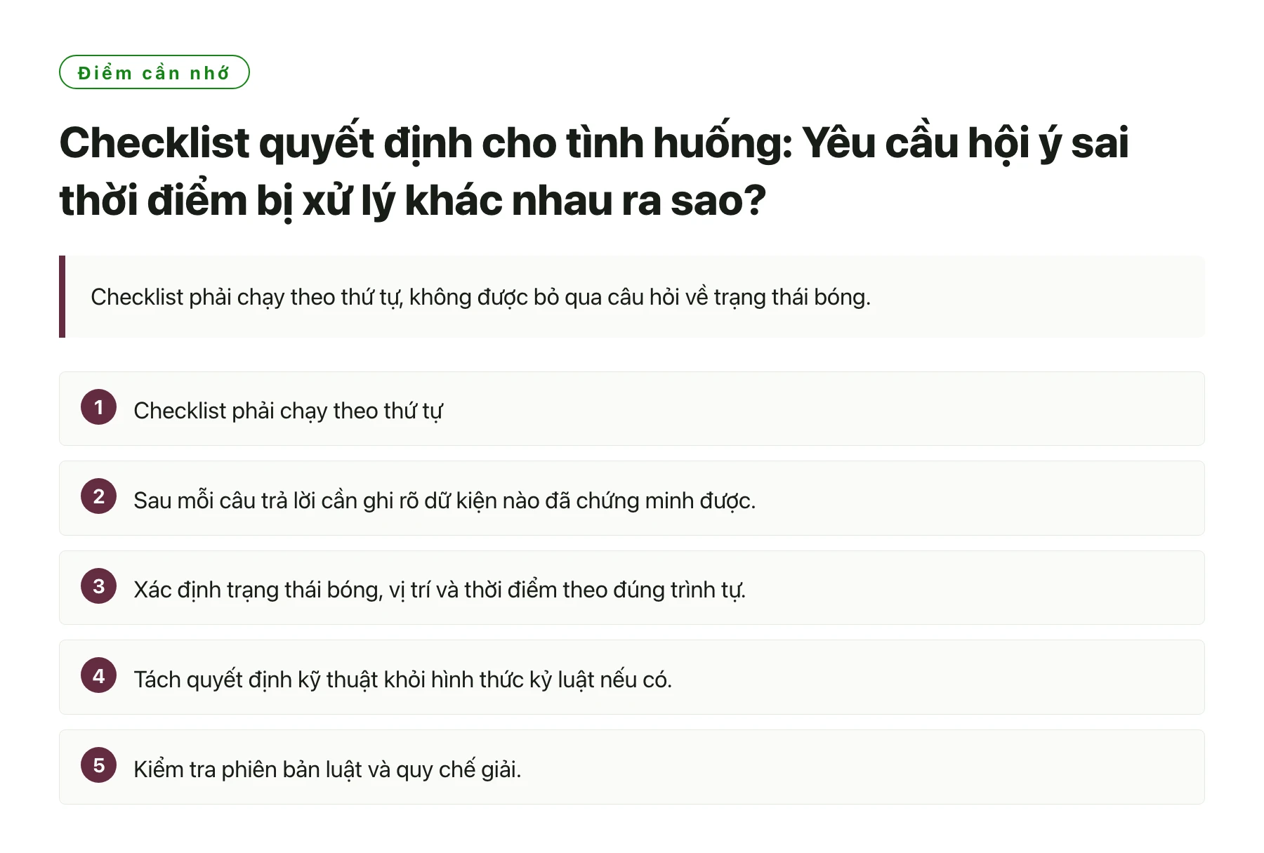 Checklist quyết định cho tình huống: Yêu cầu hội ý sai thời điểm bị xử lý khác nhau ra sao?——全文要点速览